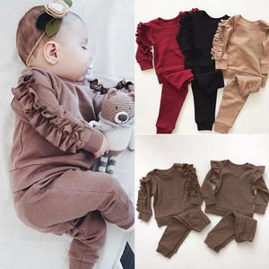 Newborn Ruffles Jumper Long Sleeve Set (3M - 3 Years)