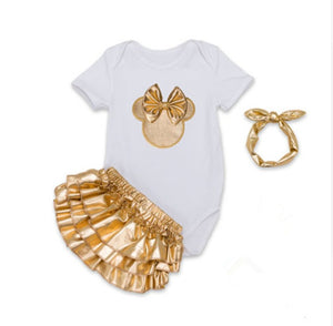 La Bella Matina Romper with Golden Skirt (0 - 24 Months)